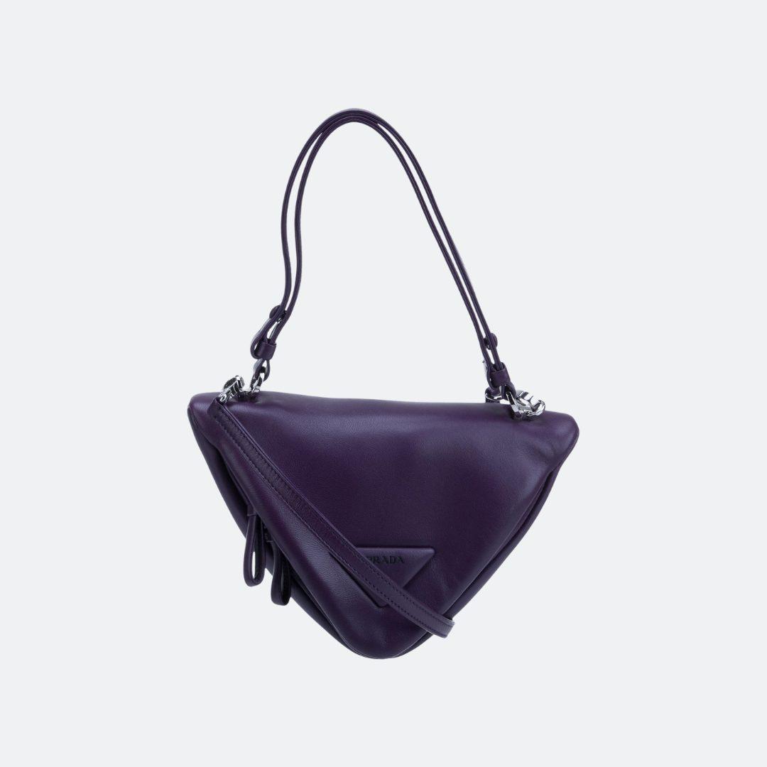 Prada Soft Calf Triangle Purple Crossbody Bag