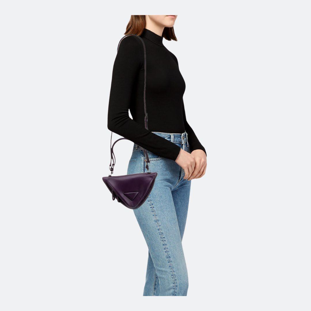 Prada Soft Calf Triangle Purple Crossbody Bag alternate