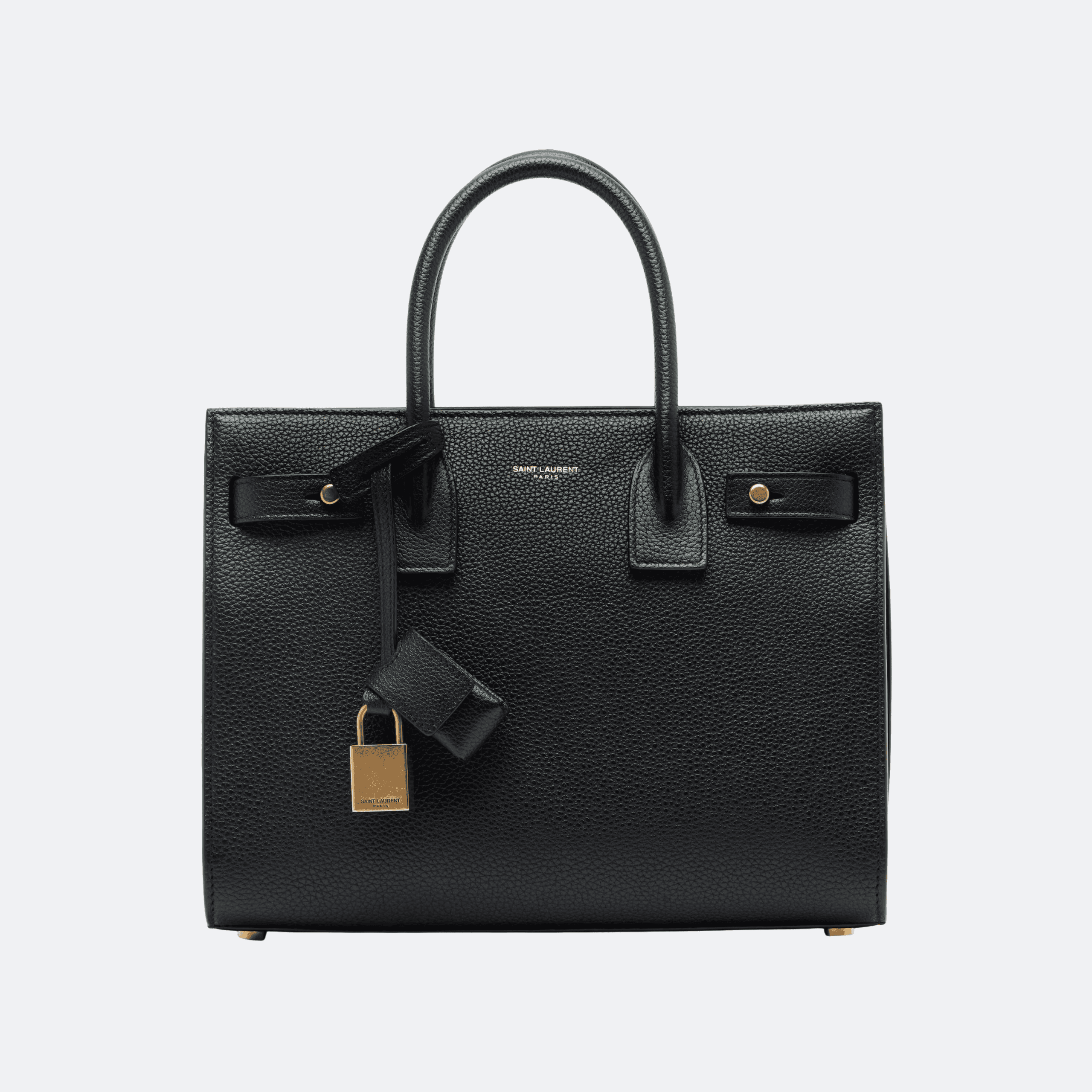 Saint Laurent Baby Sac de Jour Tote Bag in Grained Calfskin Leather – Black