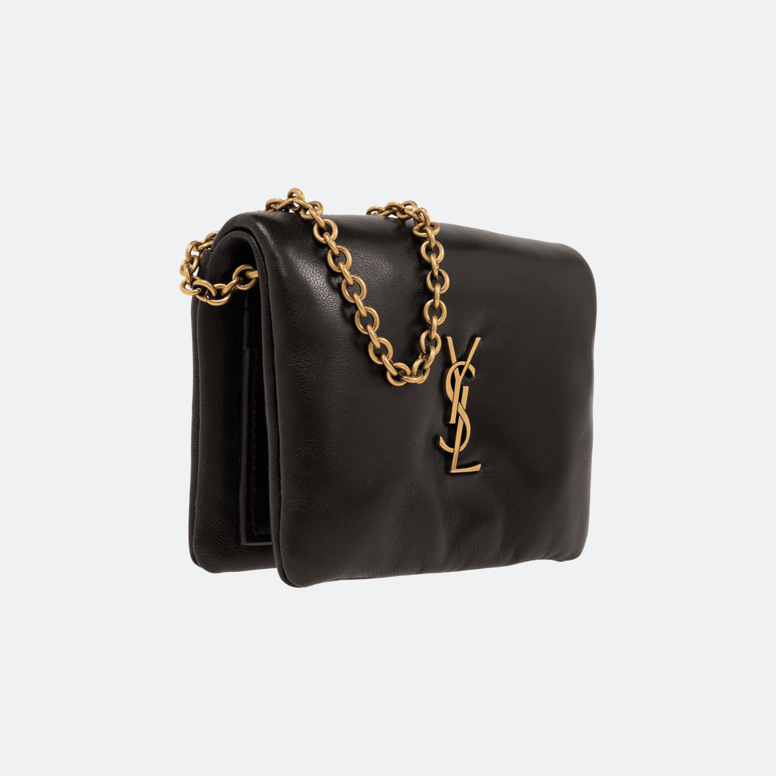 Saint Laurent Calypso Leather Wallet/Shoulder Bag - Black alternate