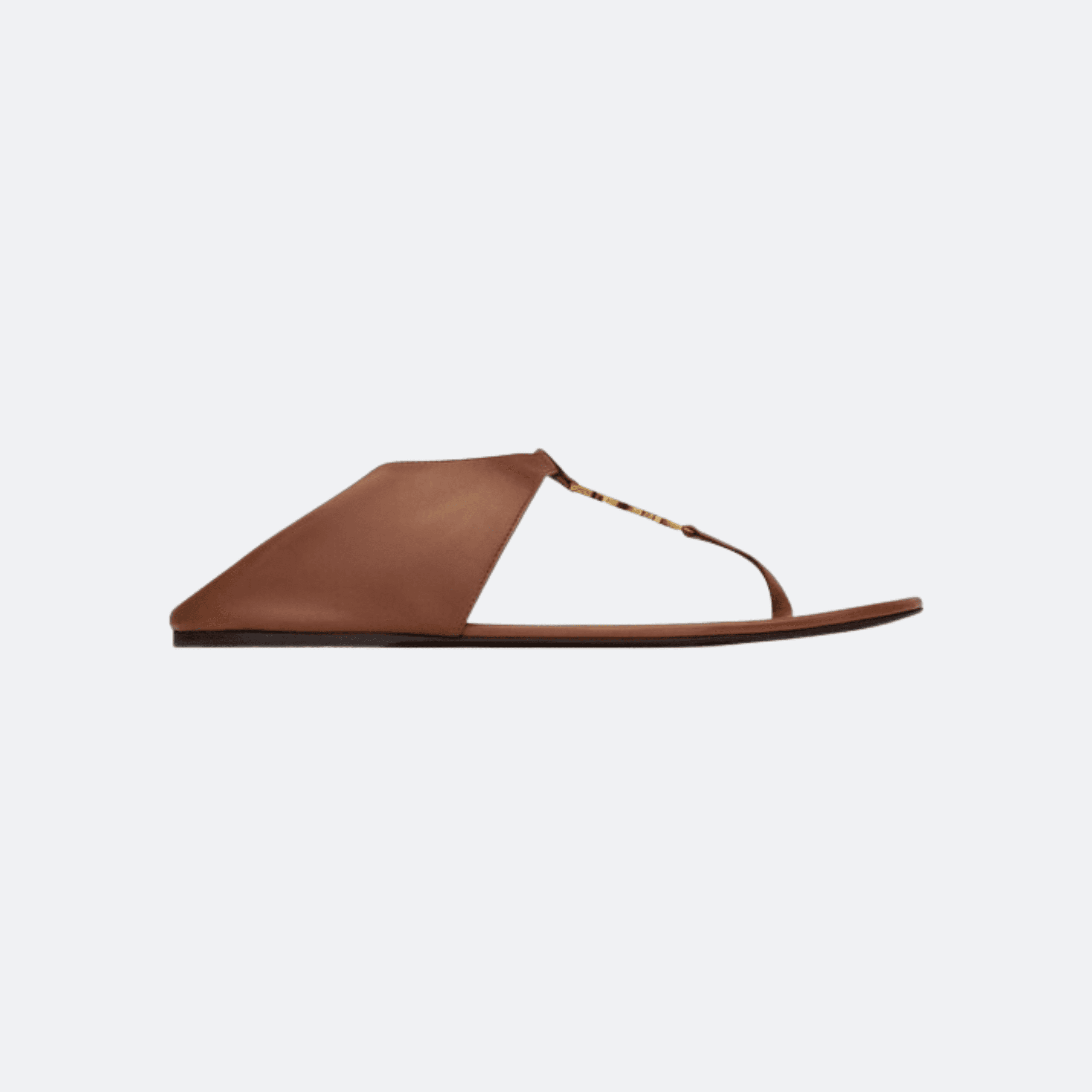 Saint Laurent Cassandra Leather Sandals - Brown alternate
