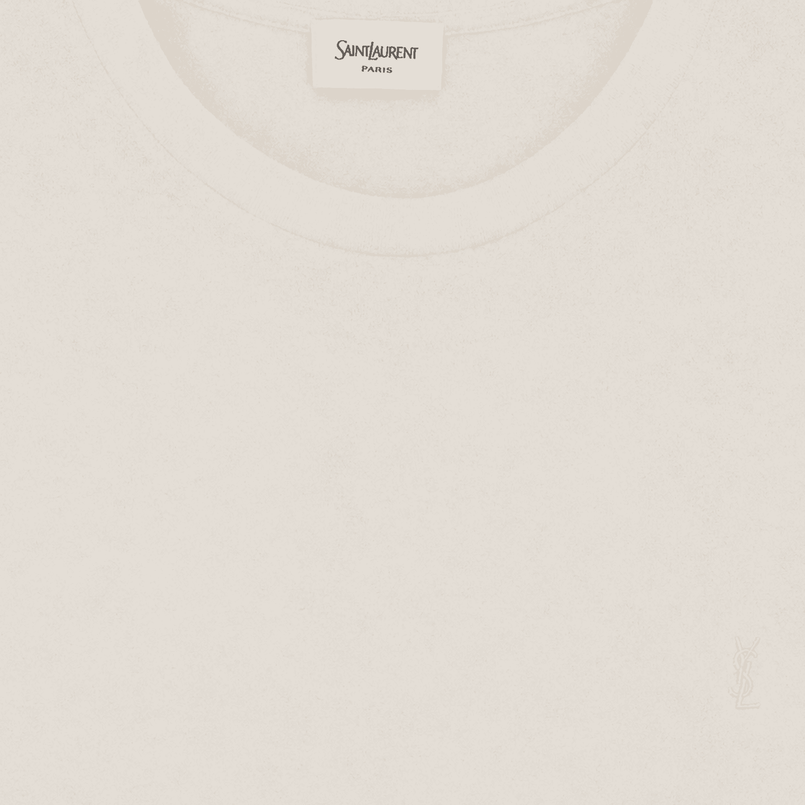 Saint Laurent Cropped Monogram Cotton T-Shirt Cream (S,M,L in Stock) alternate