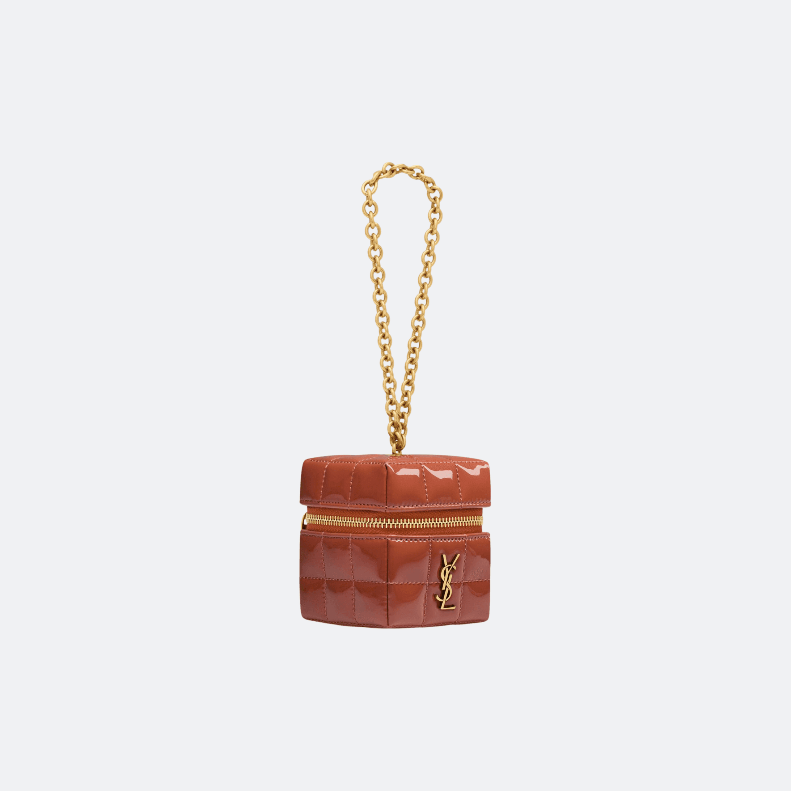 Saint Laurent Cube Mini Bag In Patent Leather - Coral alternate