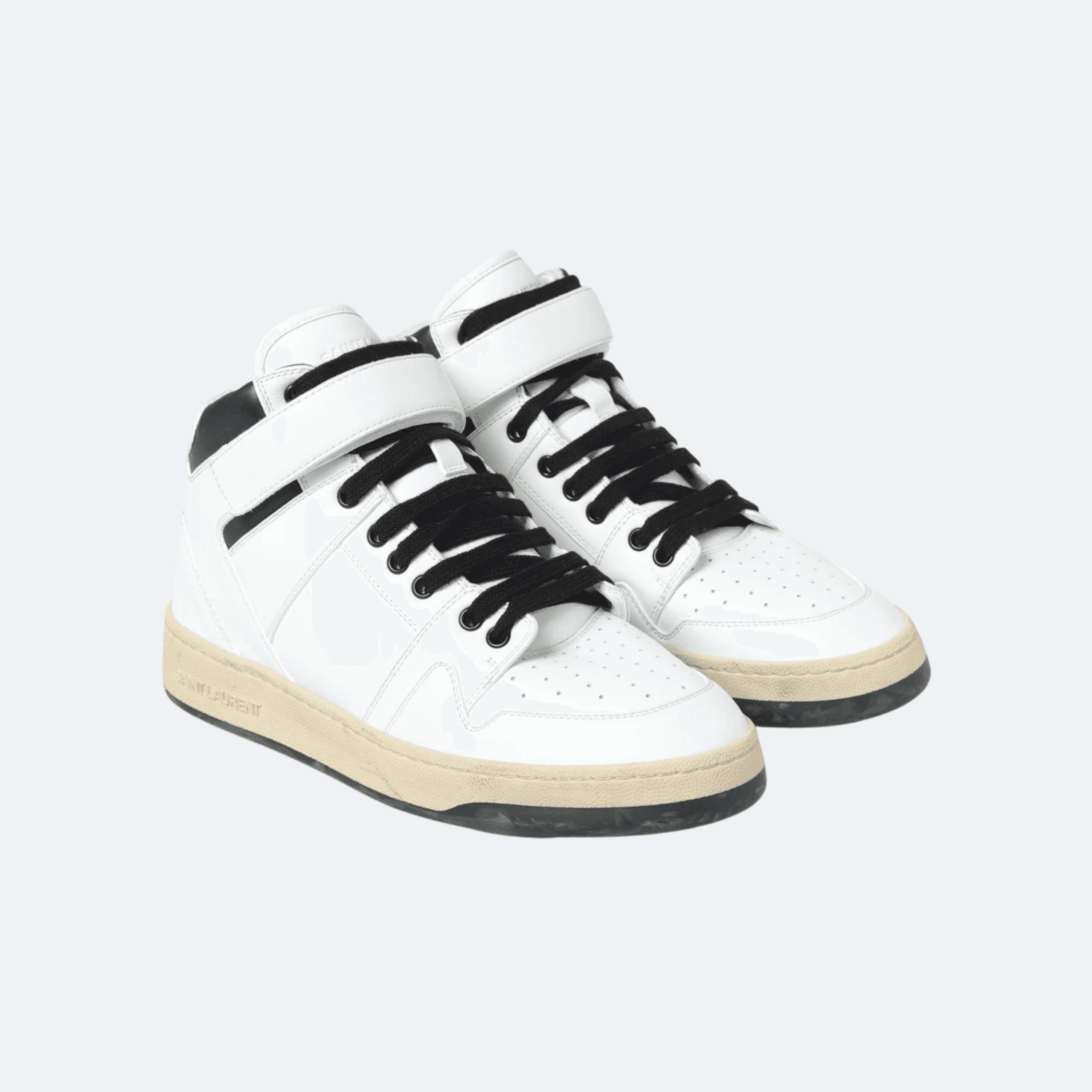 Saint Laurent Lax High-Top Sneakers -White-Black alternate