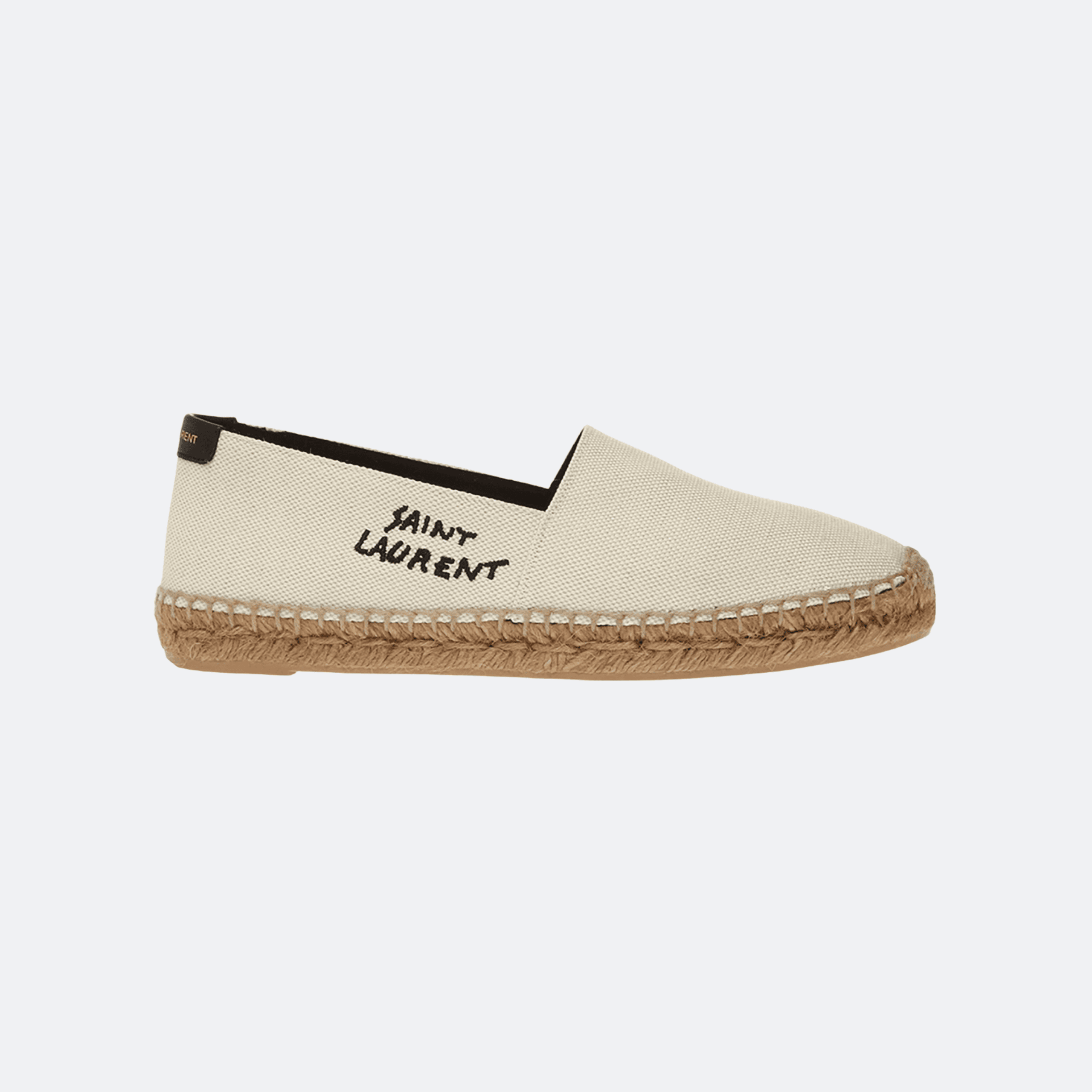 Saint Laurent Logo-Embroidered Canvas Espadrilles - Natural Beige