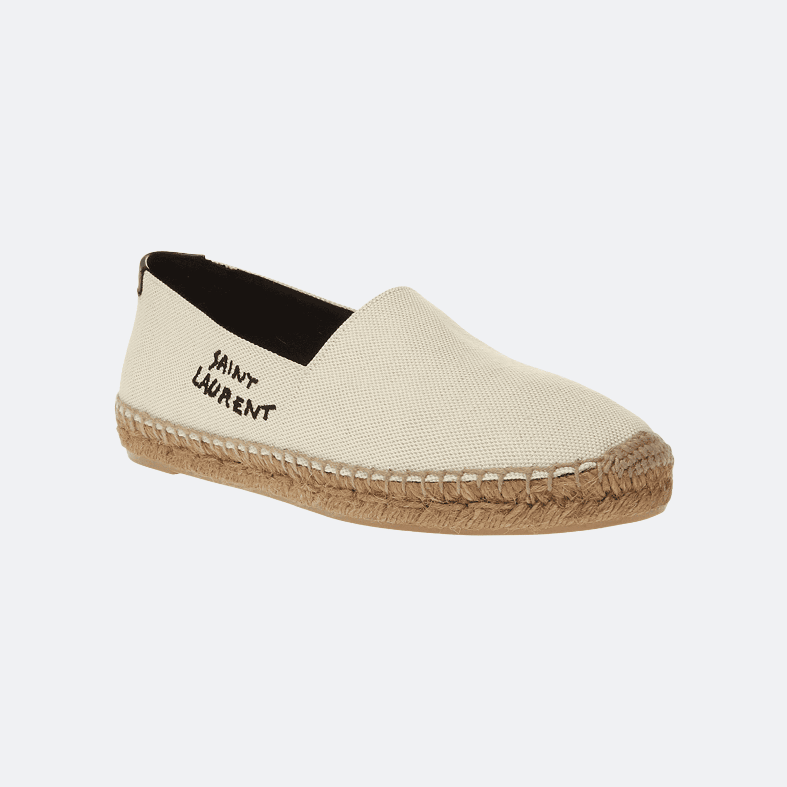 Saint Laurent Logo-Embroidered Canvas Espadrilles - Natural Beige alternate