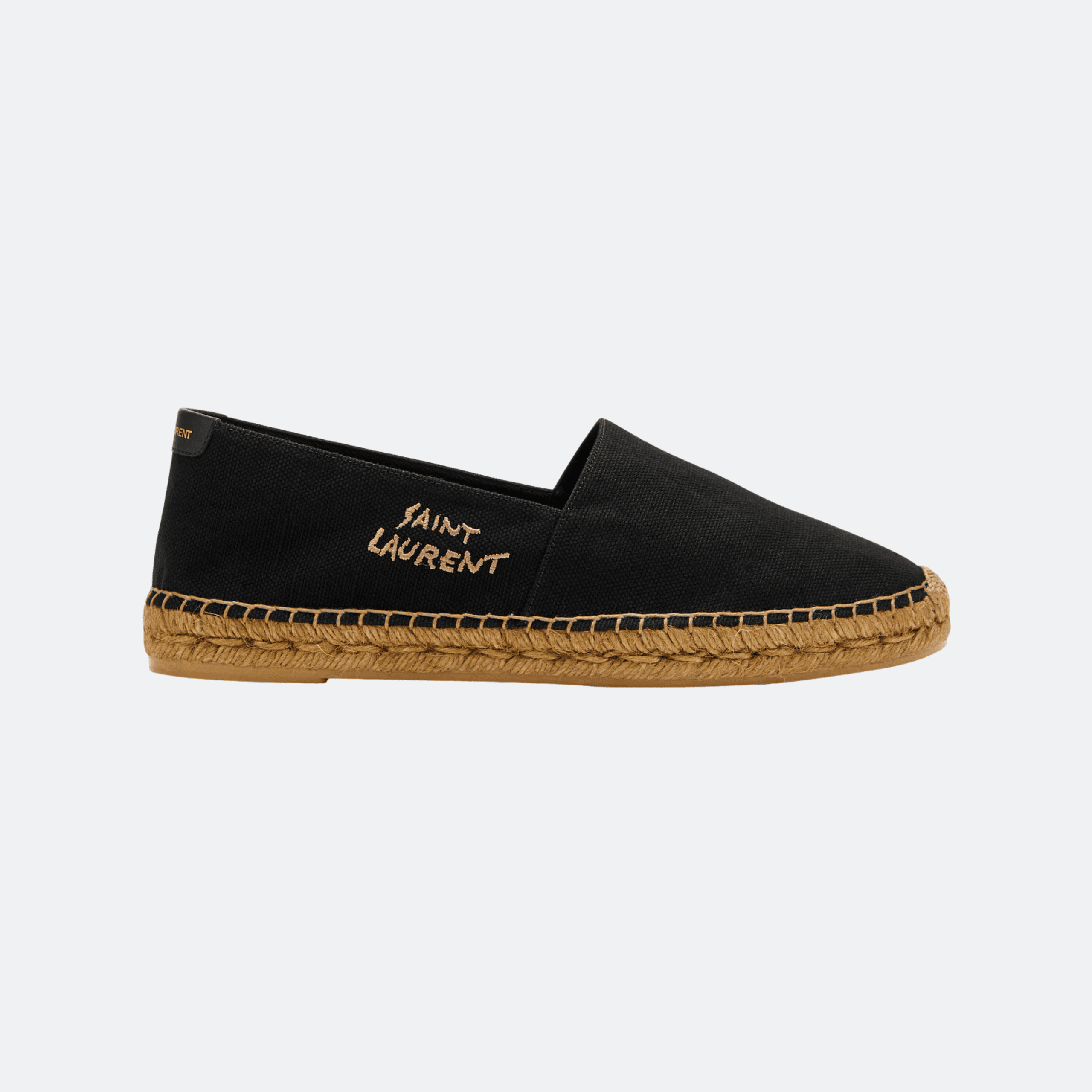 Saint Laurent Logo-Print Canvas Espadrilles for Men - Black