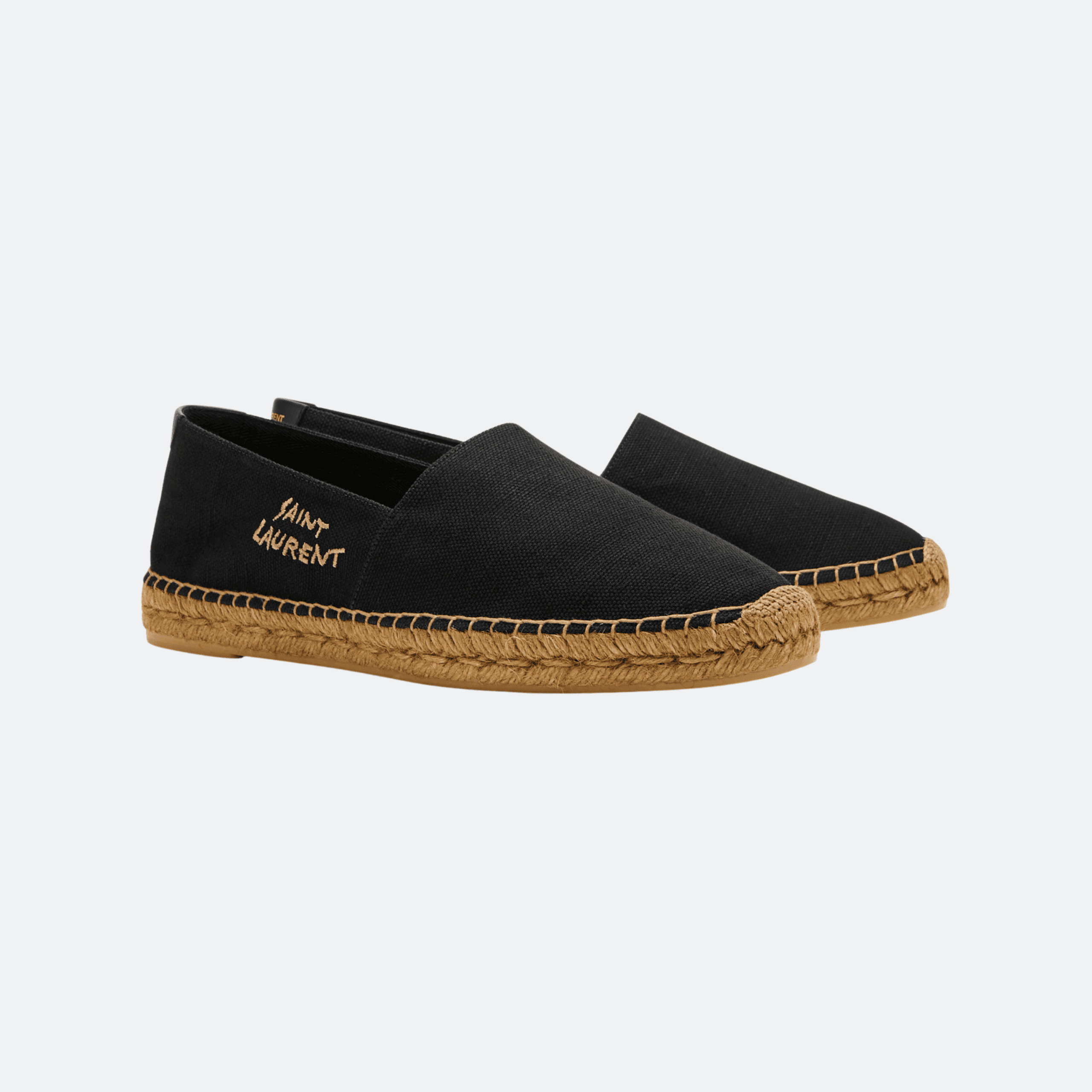 Saint Laurent Logo-Print Canvas Espadrilles for Men - Black alternate