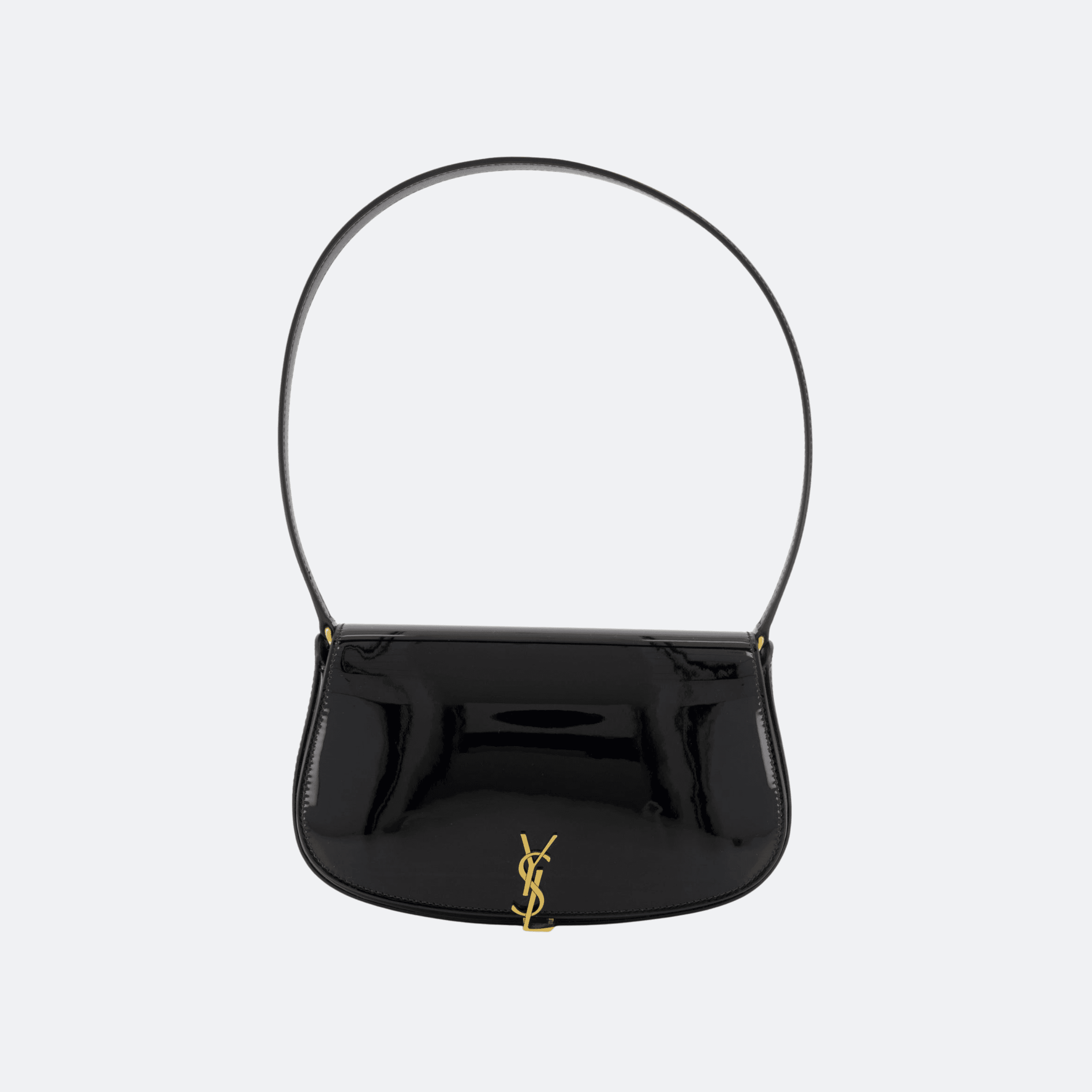 Saint Laurent Mini Voltaire Patent Leather Shoulder Bag - Black
