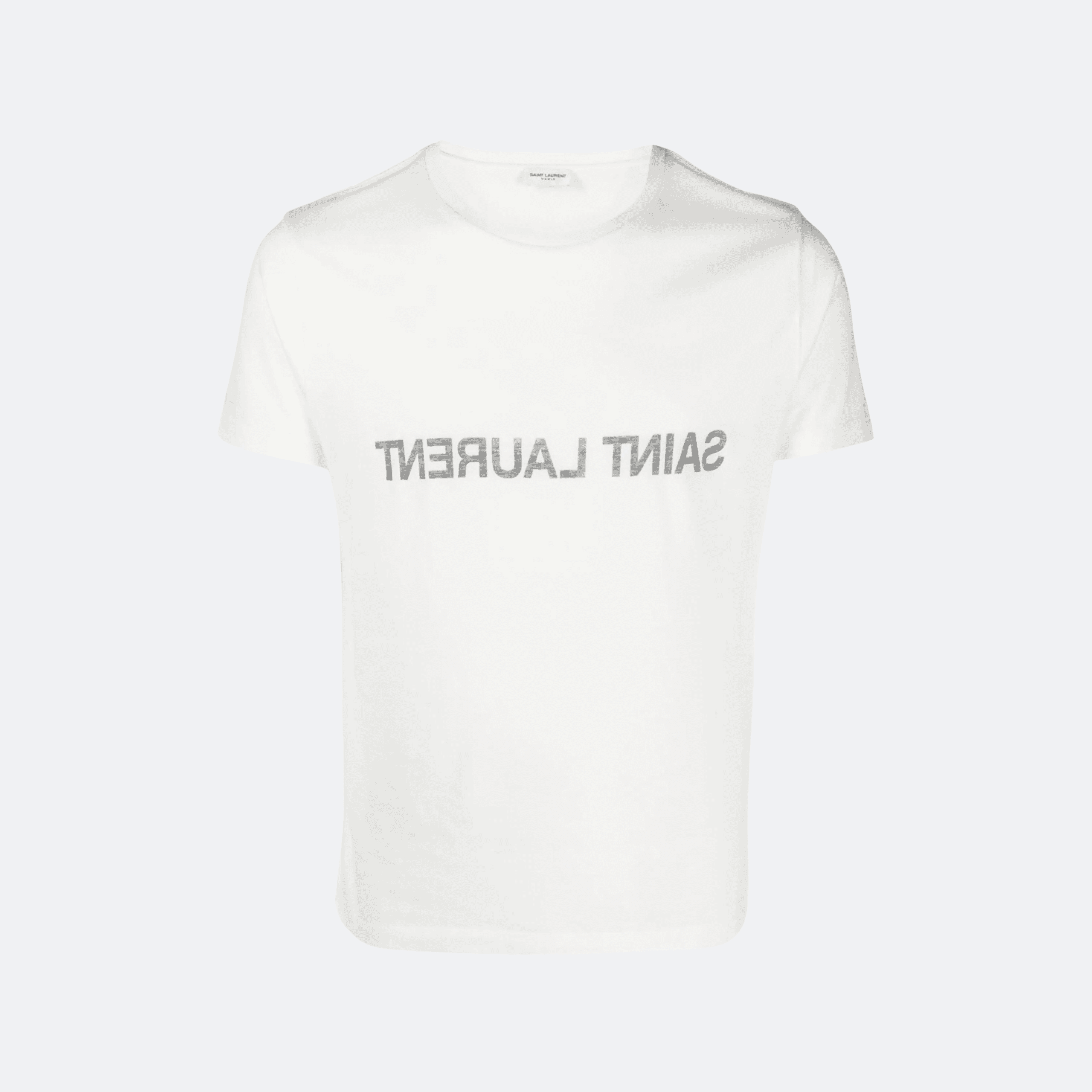 Saint Laurent Reverse Logo Cotton T-Shirt - White