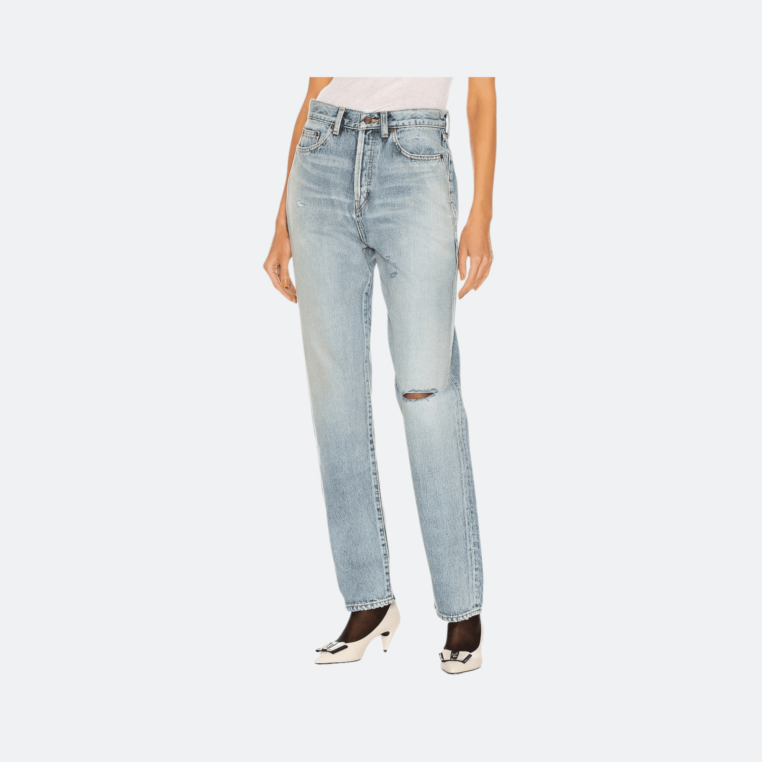 Saint Laurent Slim Fit Jeans - Light Blue Denim