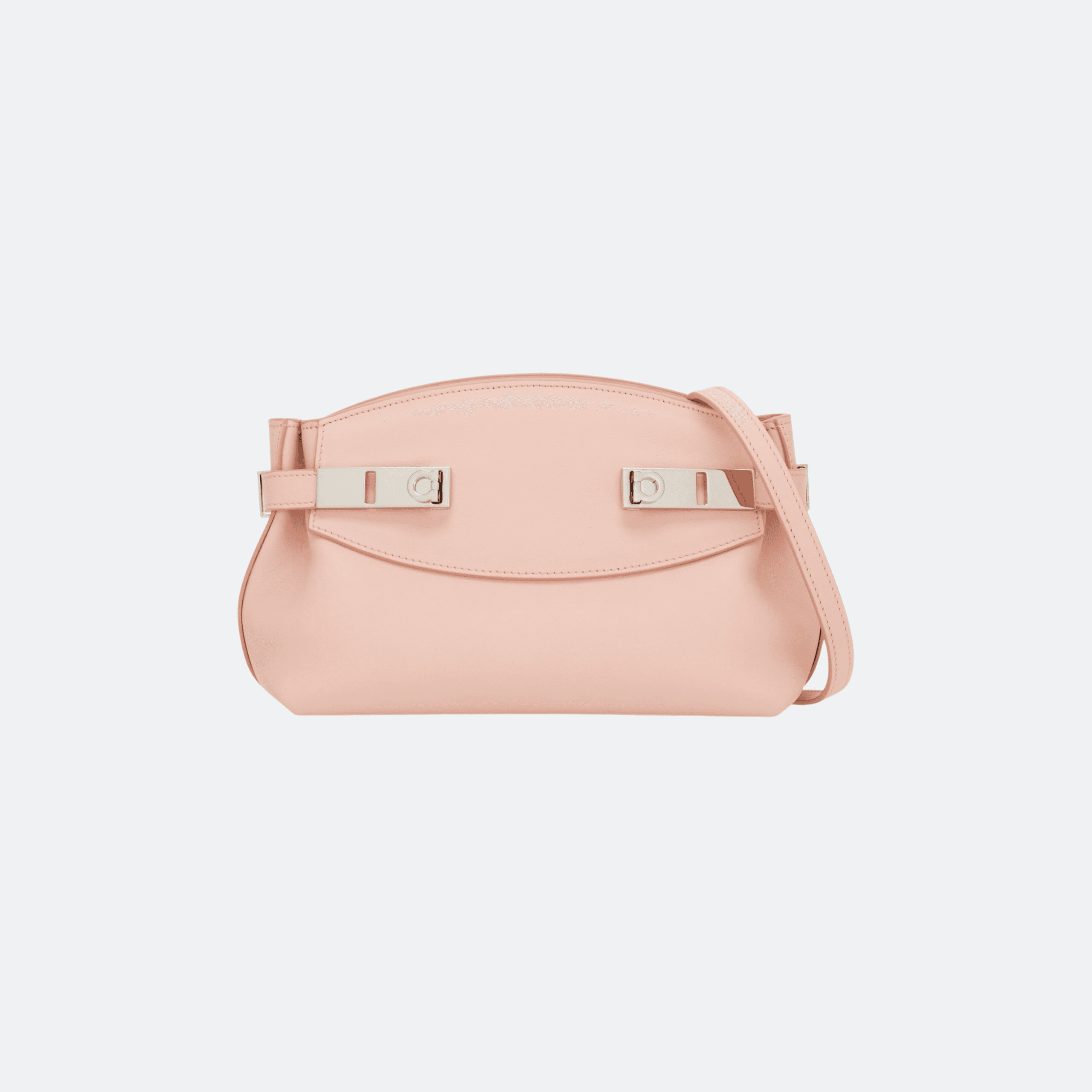 Salvatore Ferragamo Hug Leather Crossbody/Clutch Bag - Pink