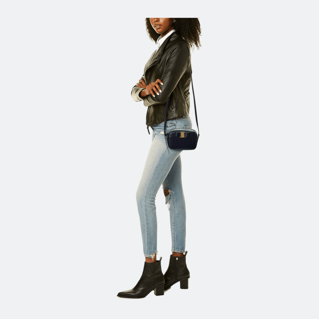 Salvatore Ferragamo Vara Bow Navy Blue Camera Bag alternate