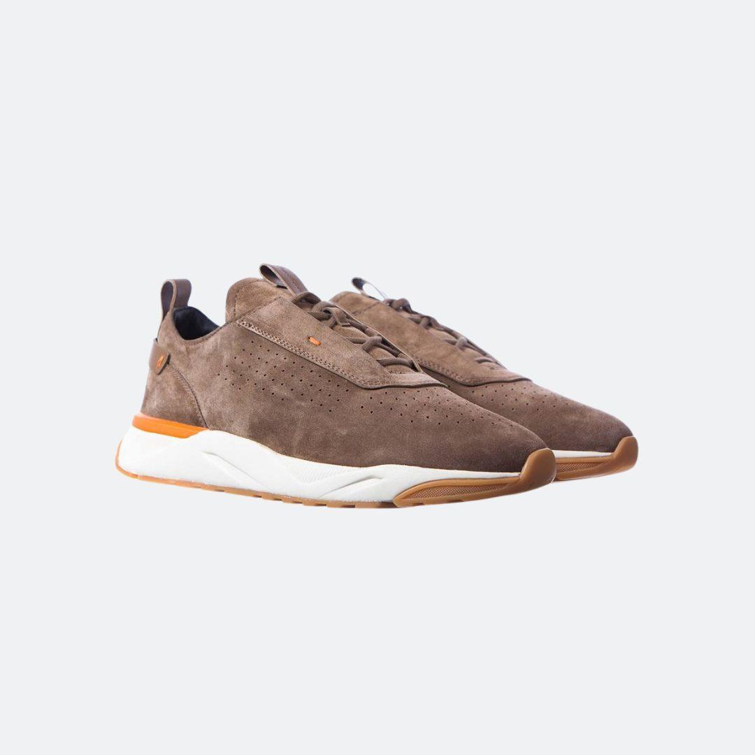 Santoni Brown Suede Men Sneakers alternate