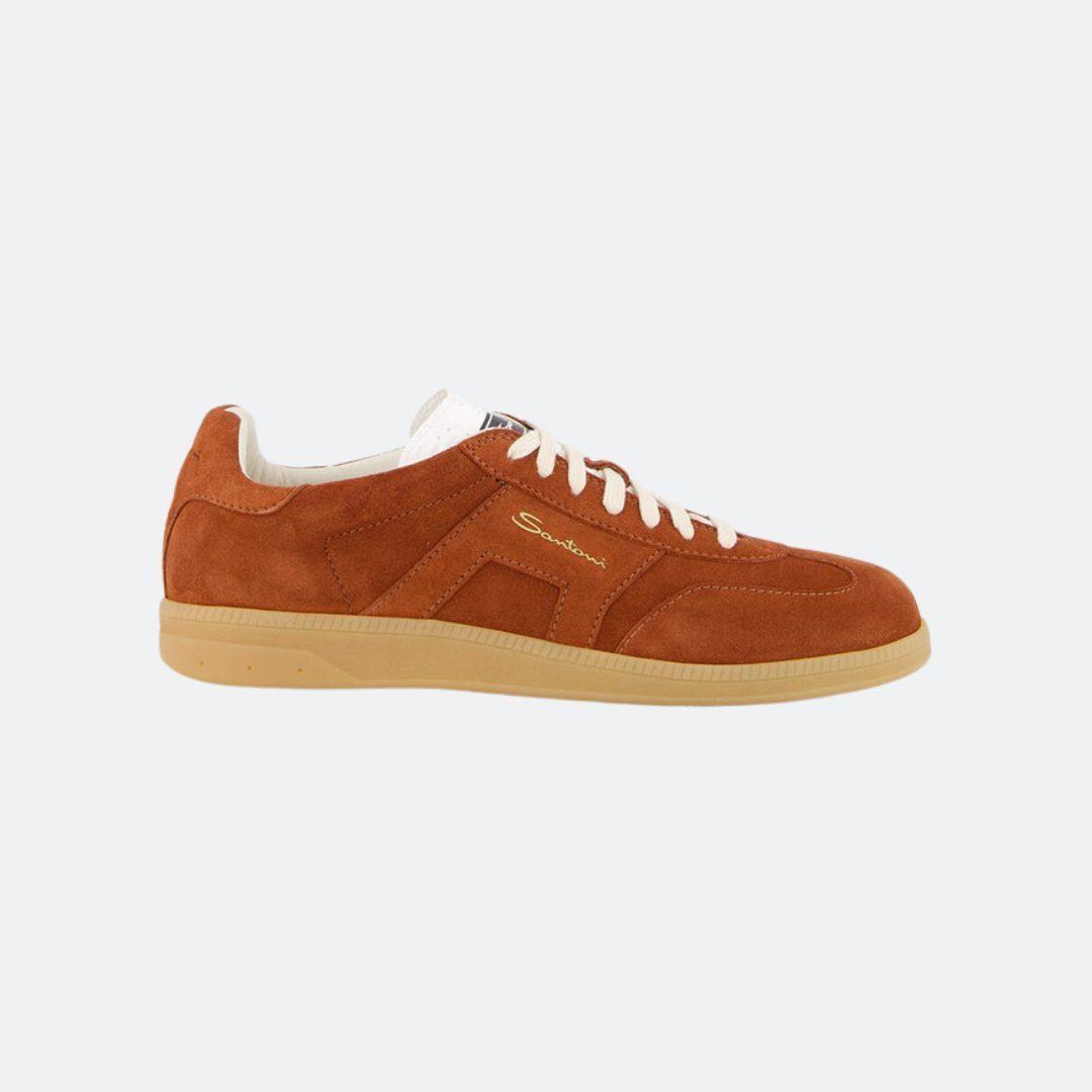 Santoni DBS Oly Suede Brown Men Sneakers