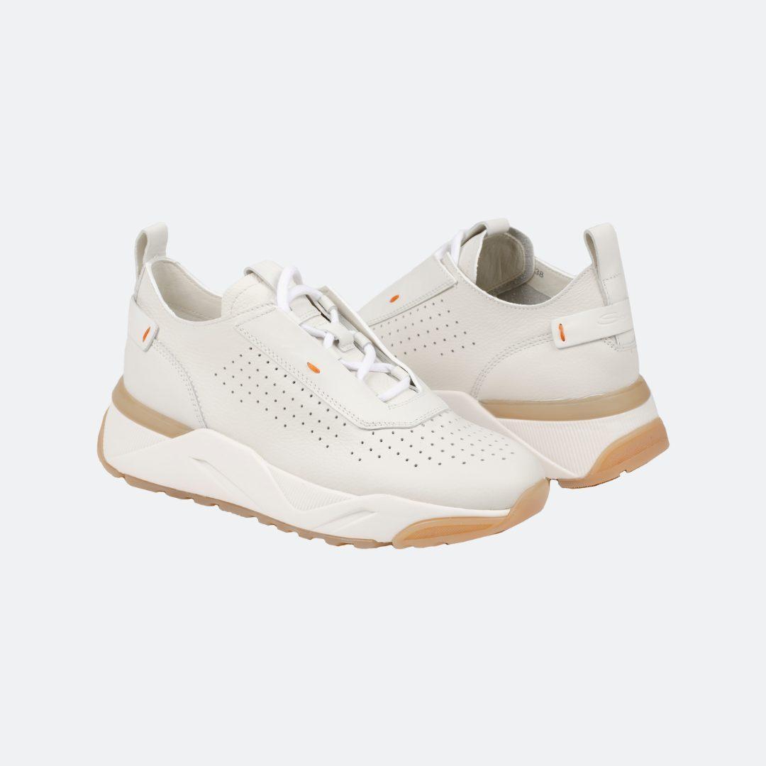 Santoni Dunghill White Leather Men Sneakers alternate