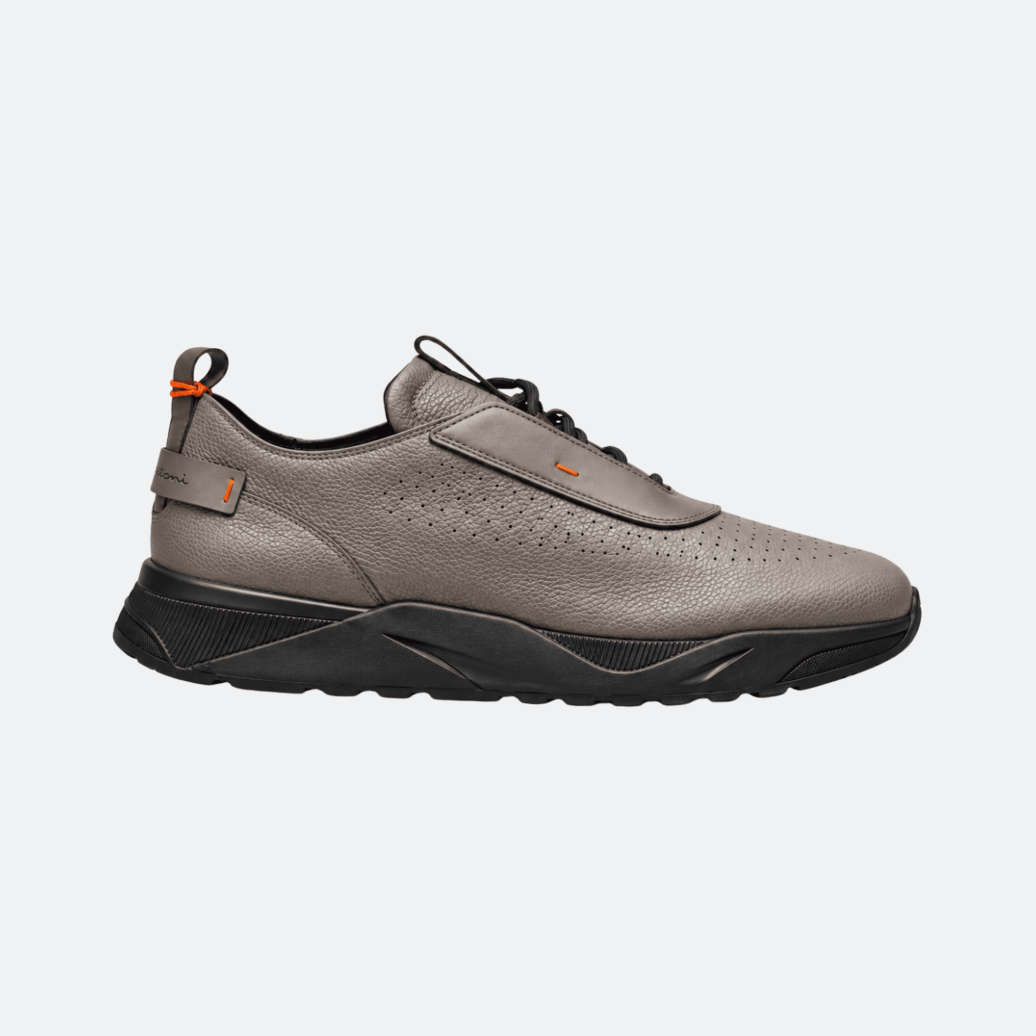 Santoni Easy Bounce Leather Sneakers For Men - Taupe