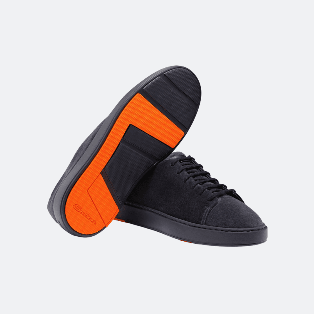 Santoni Low-Top Suede Navy Blue Men Sneakers alternate