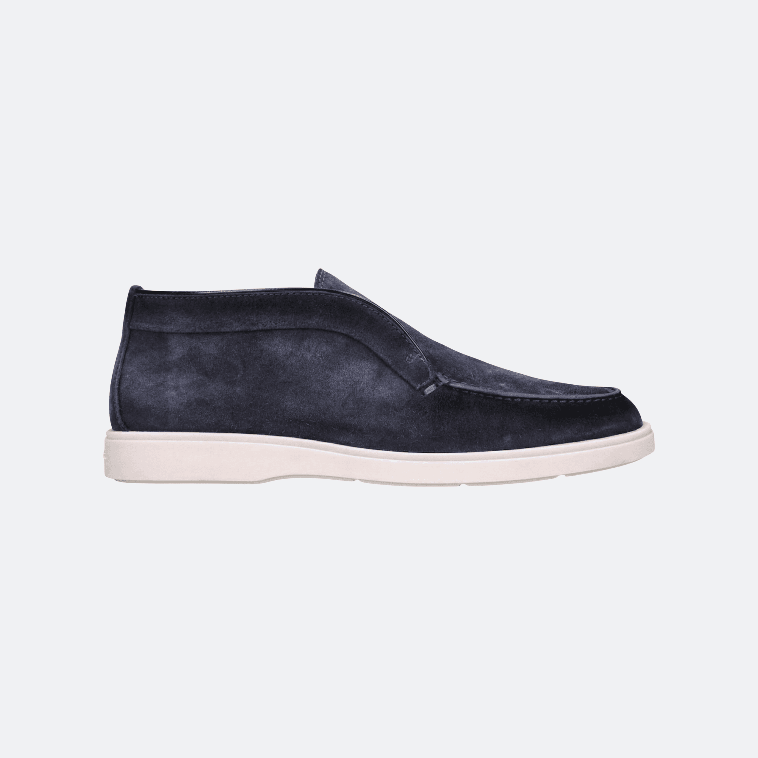 Santoni Navy Blue Men Ankle Boots with Fur Inside