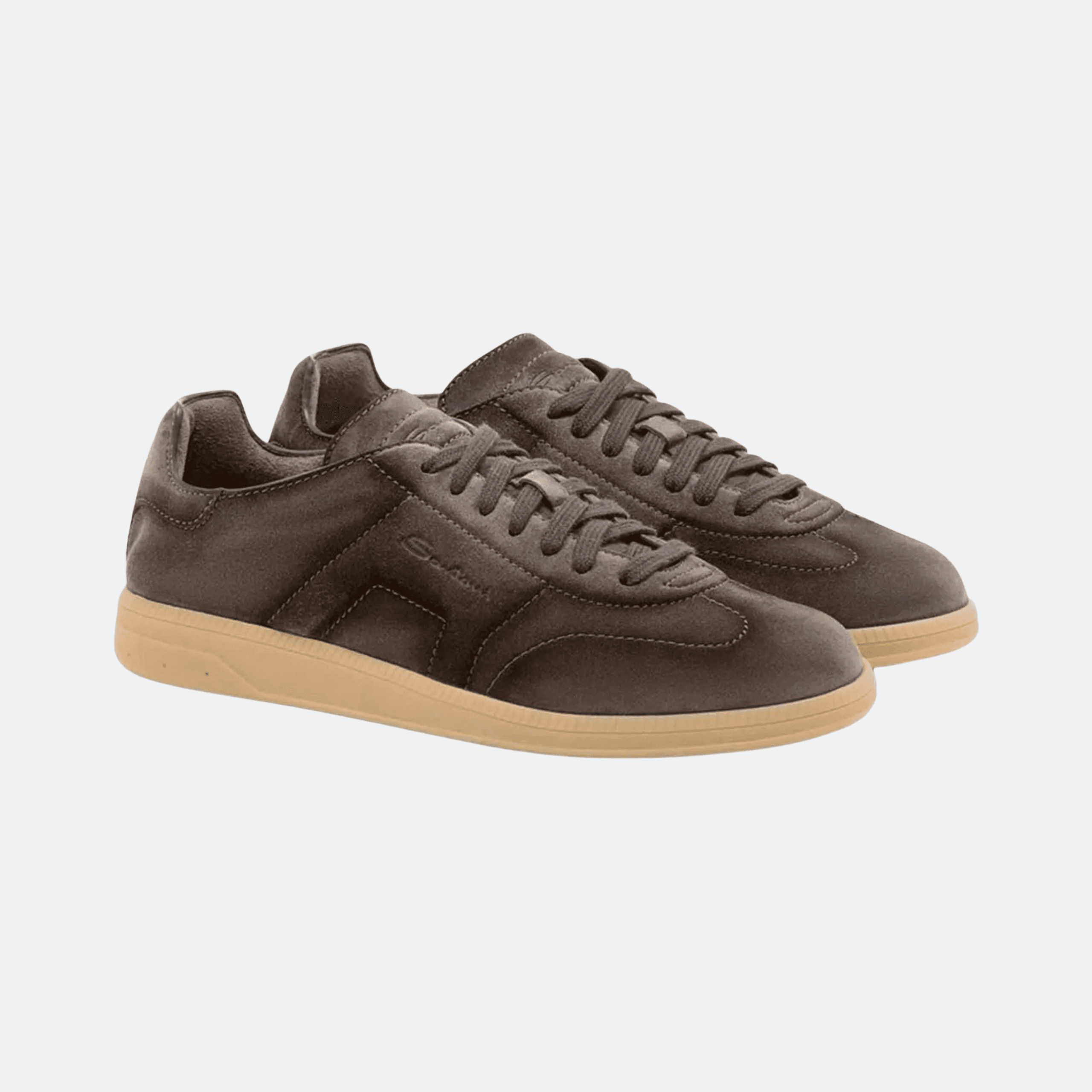 Santoni Oly Burnished Suede Low-top Sneakers For Men - Brown alternate