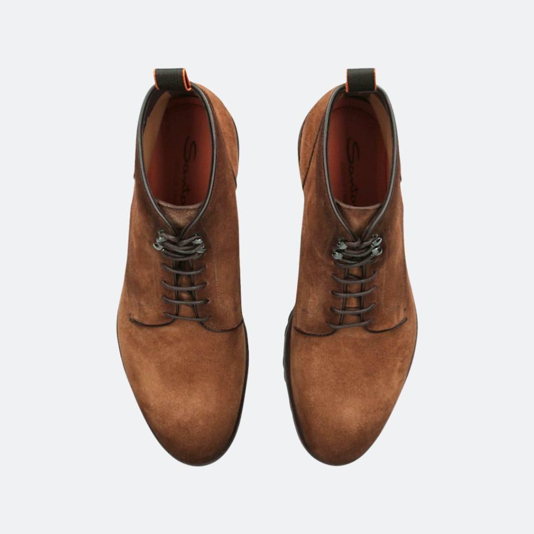 Santoni Suede Lace-Up Brown Men Boots alternate