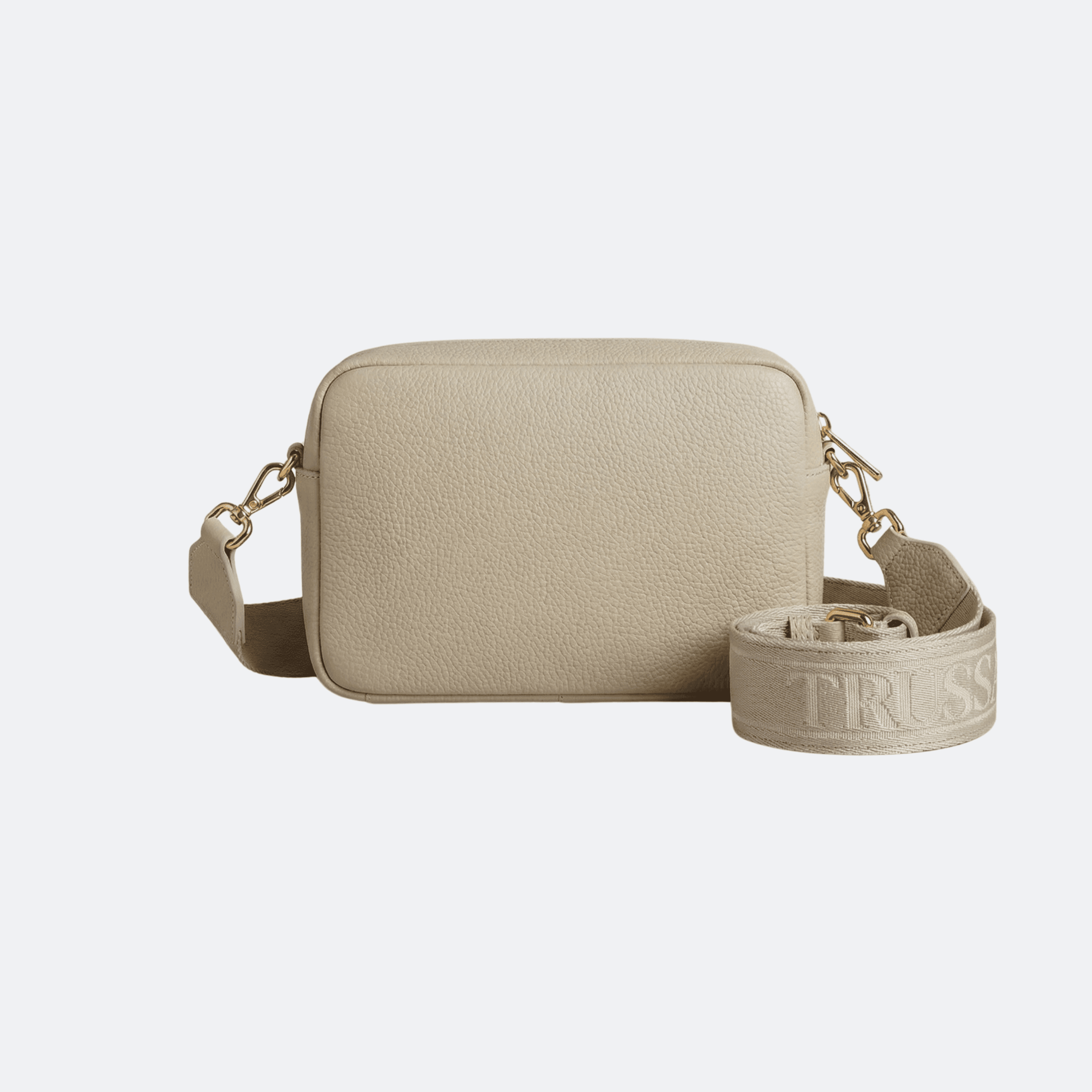 Trussardi Logo-Embossed Leather Camera Bag in Beige alternate