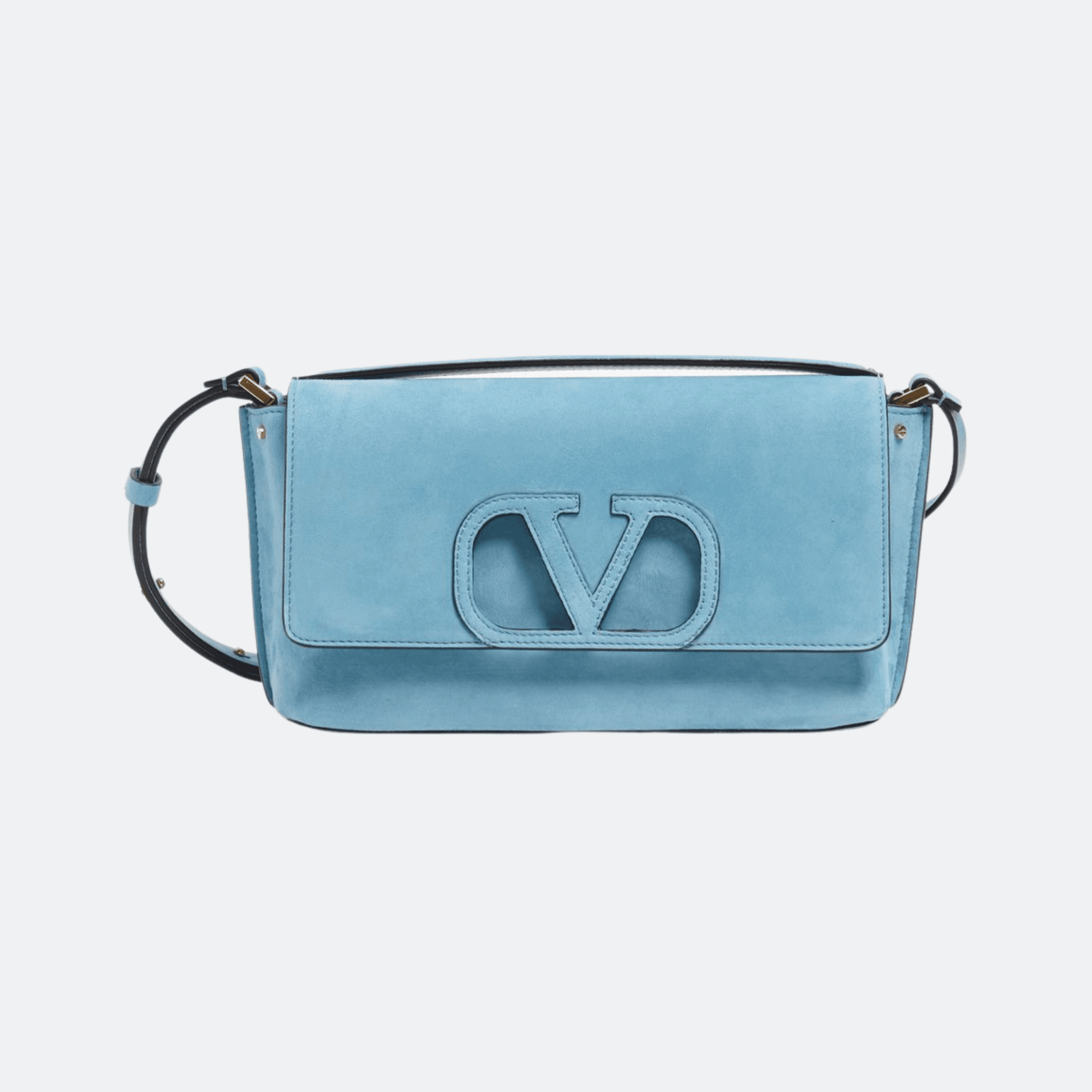 Valentino Fill Me Small Calfskin Shoulder Bag For Women - Light Blue