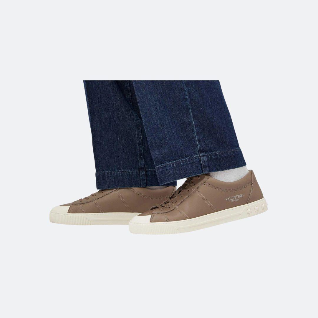 Valentino Garavani City Planet Brown Leather Men Sneakers alternate