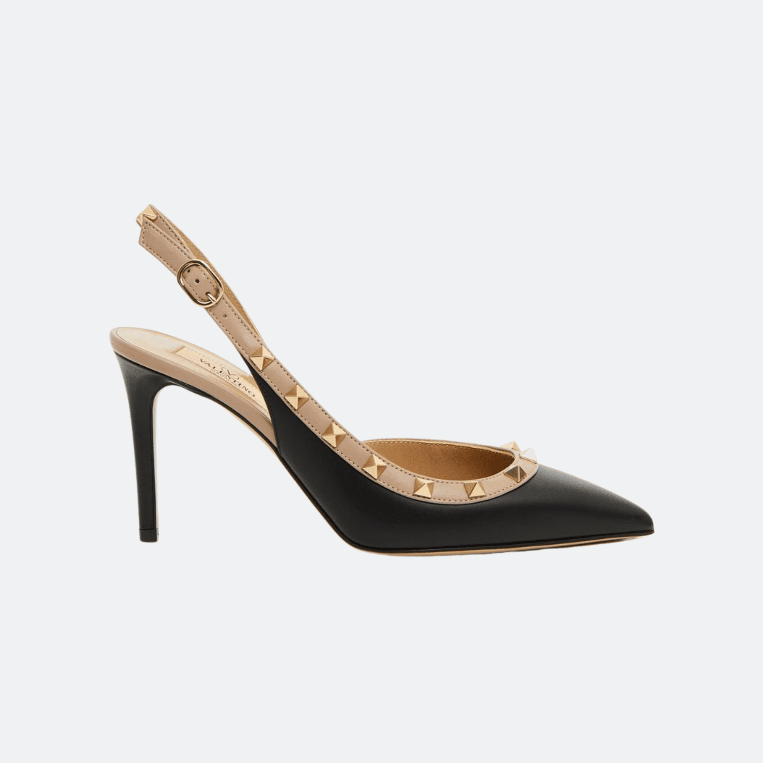Valentino Garavani Rockstud Slingback Pump – Black / Nude