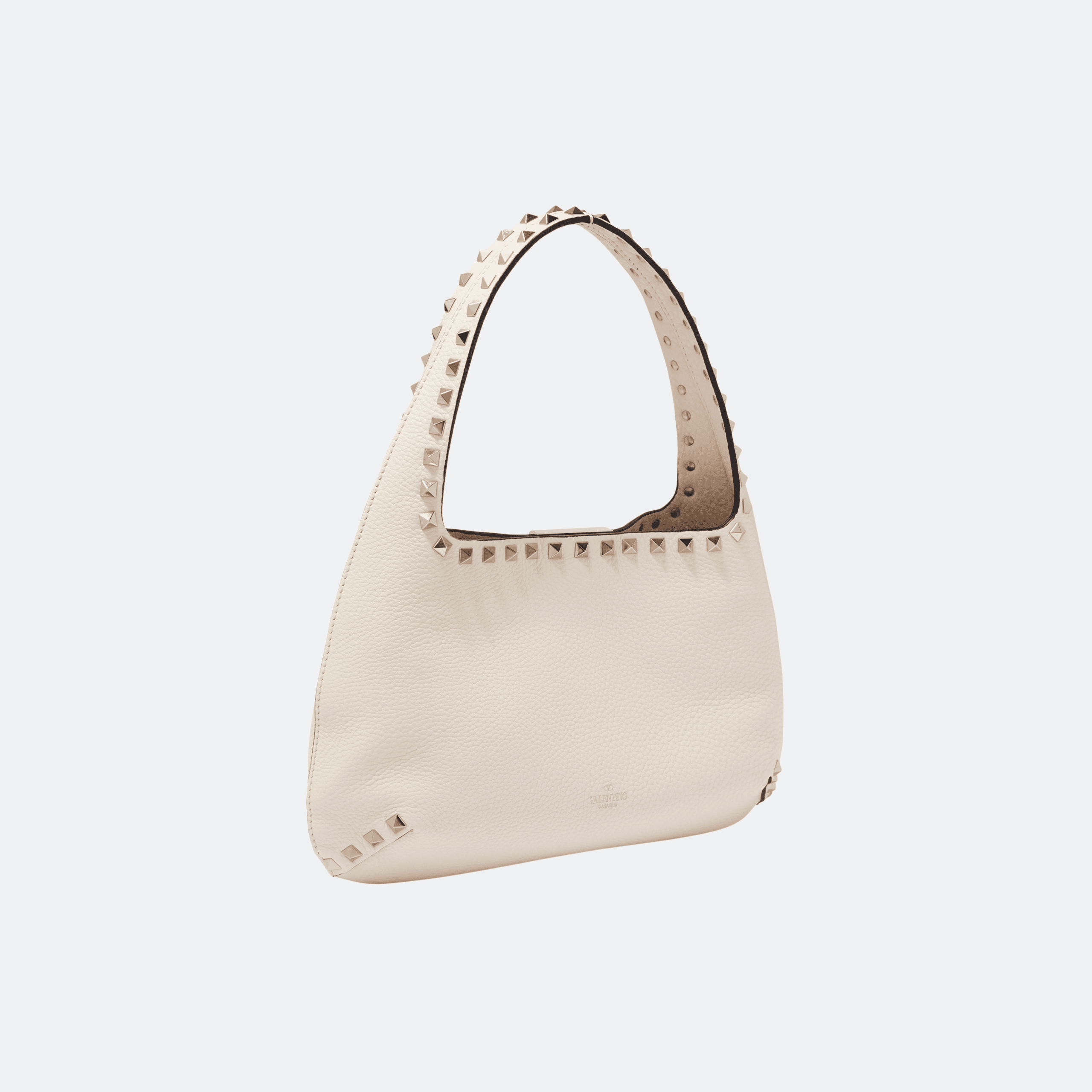 Valentino Garavani Rockstud Small Leather Hobo Bag - White alternate