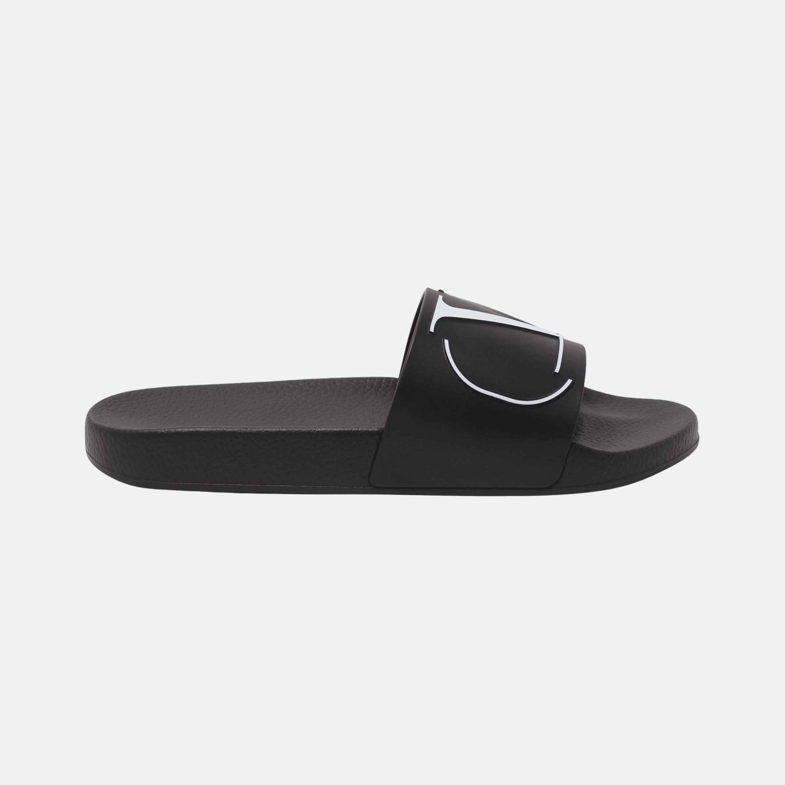 Valentino Garavani V Logo Rubber Slides For Men - Black