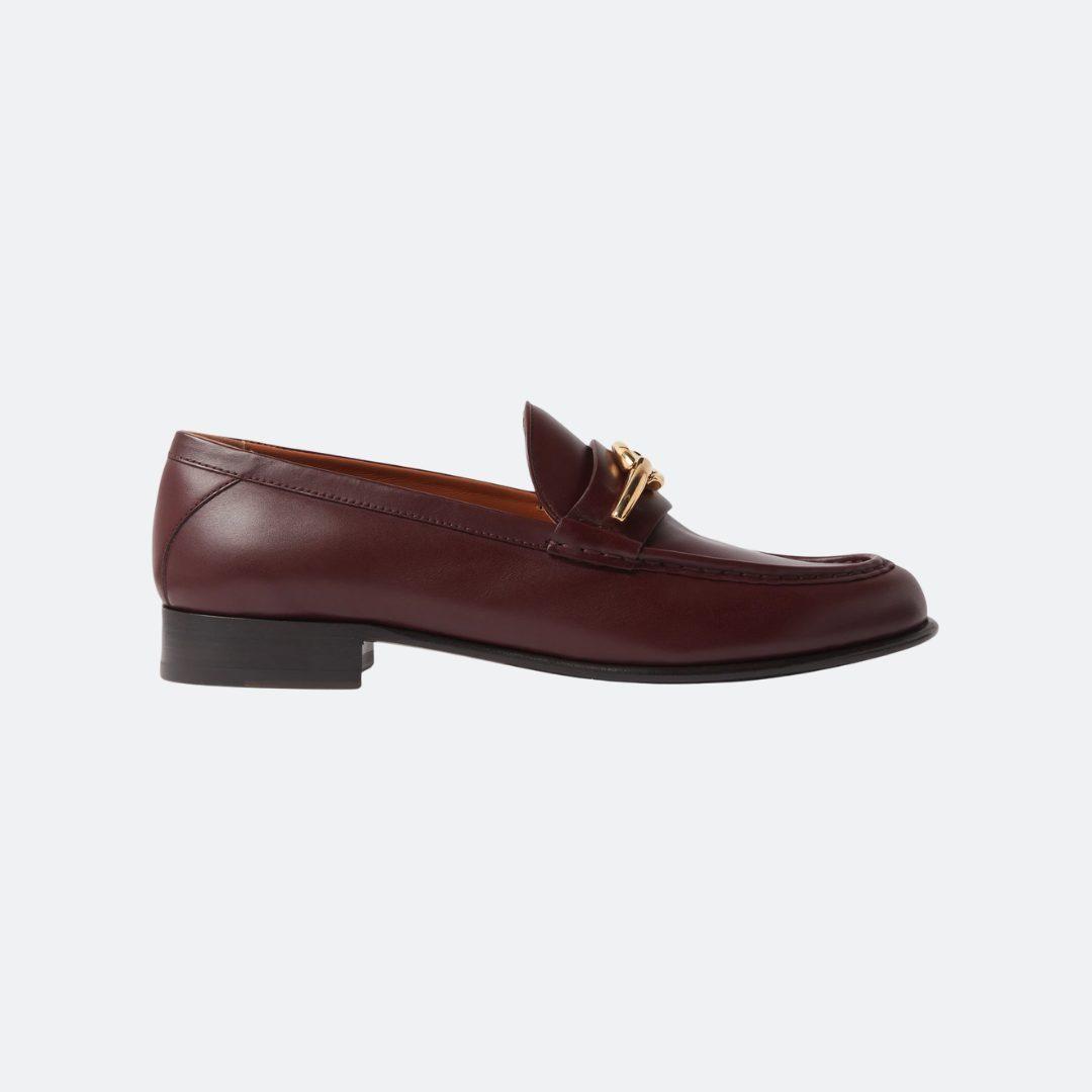 Valentino Garavani Vlogo Burgundy Women Loafers