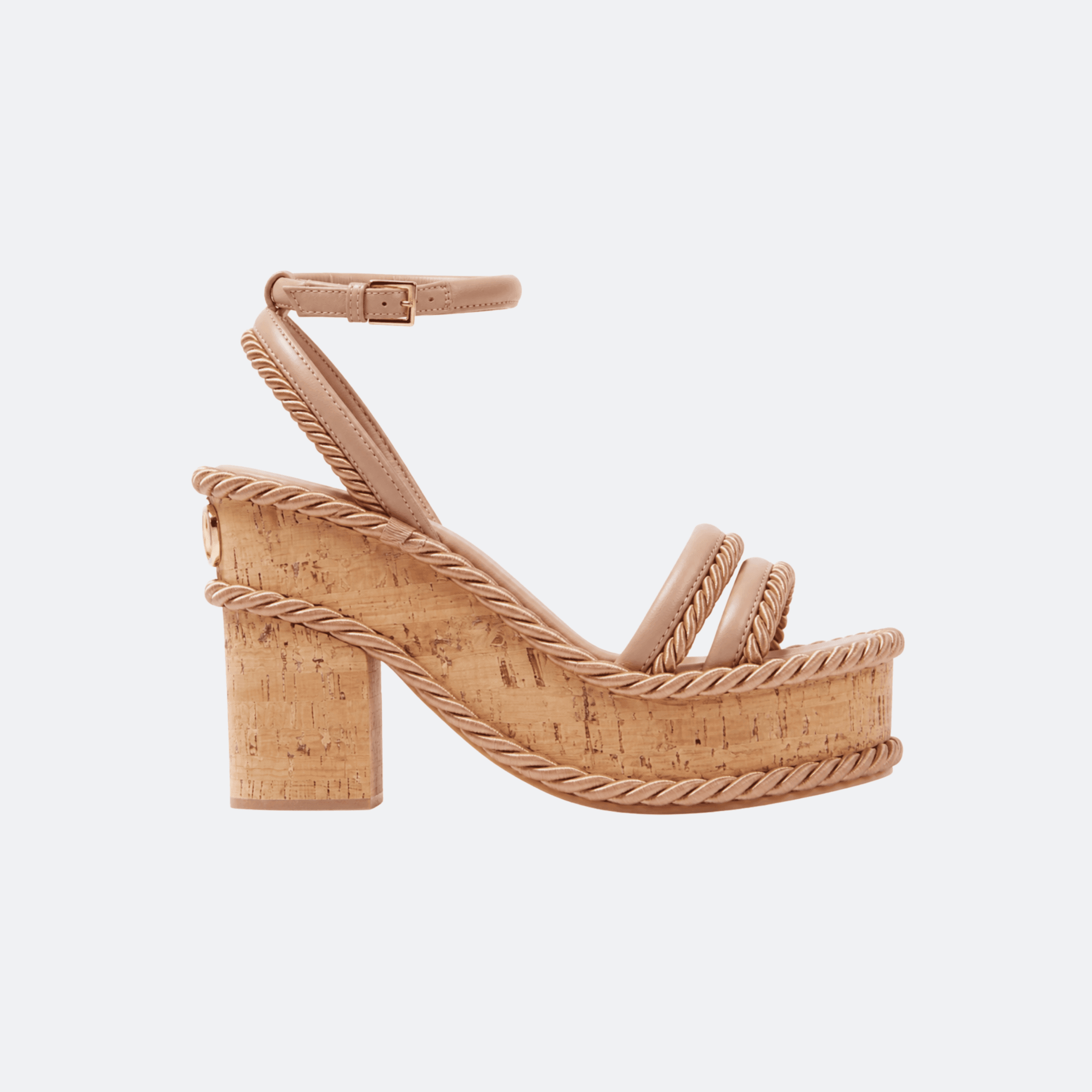 Valentino Garavani Vlogo Summerblocks Leather Platform Sandals For Women - Blush Beige