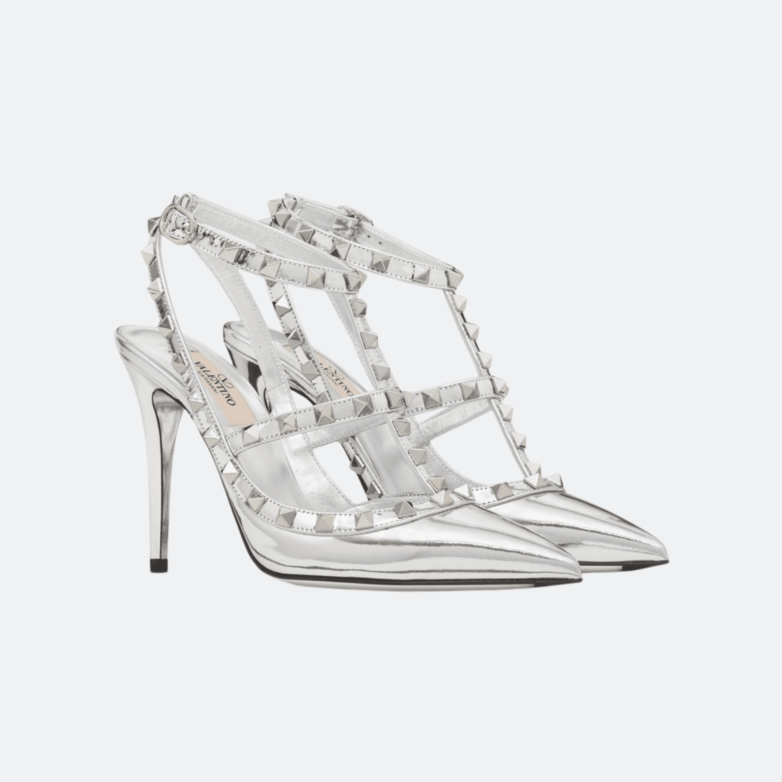 Valentino Rockstud Mirror-Leather Pumps alternate
