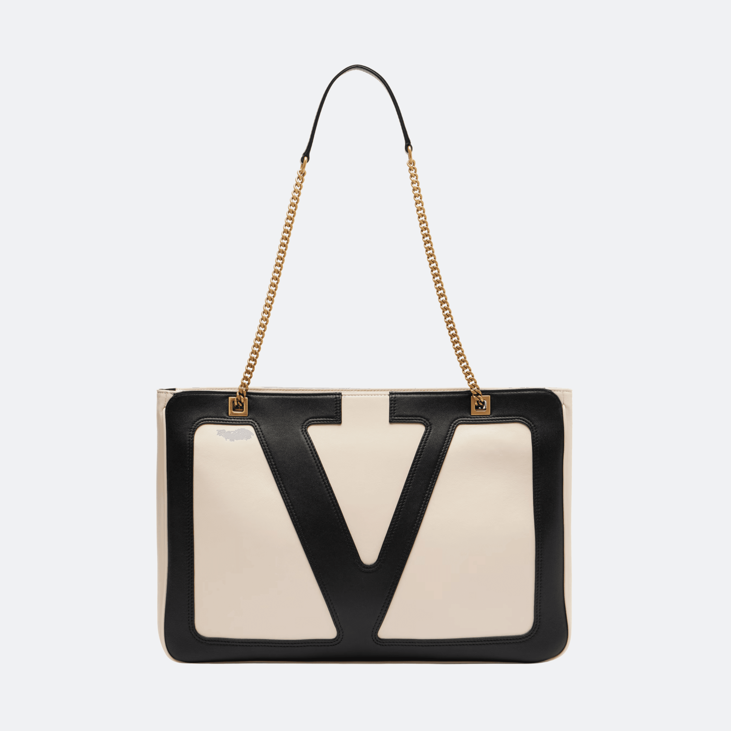 Valentino Viva Superstar Medium Tote Bag For Women - Ivory / Black